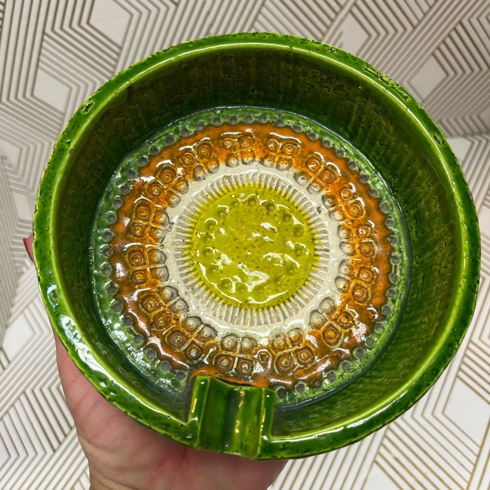 Vintage Mid-Century Bitossi For Rosenthal-Netter Ceramic Glazed Ashtray - Picture 9 of 14